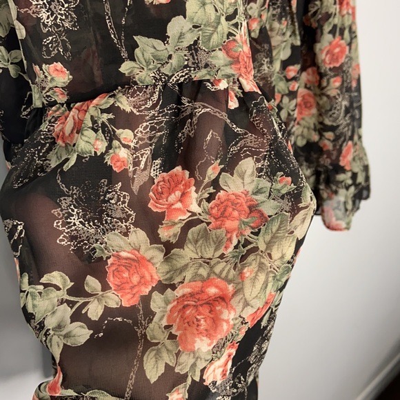 Toni Floral Sheer Multi Layered Beach Coverup Tank Dress - Picture 5 of 9